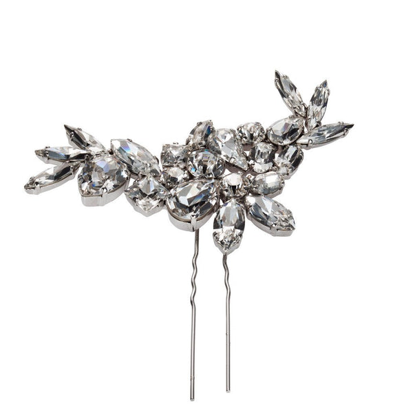 Bridal Hair Ornament with Swarovski 8179 Crystal white stones